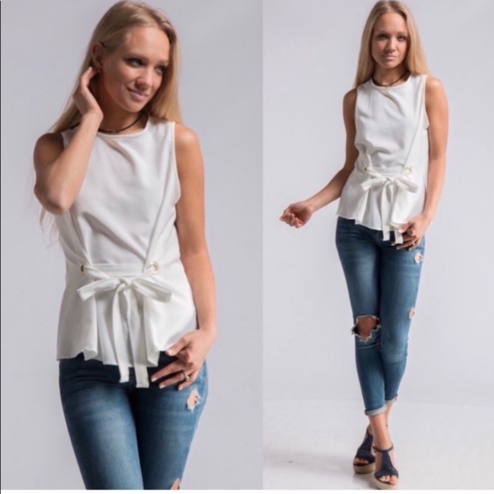 Tie Front Sleeveless Top